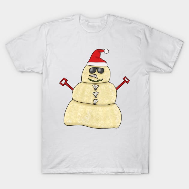 Sandman (snowman made of sand) T-Shirt by Becky-Marie